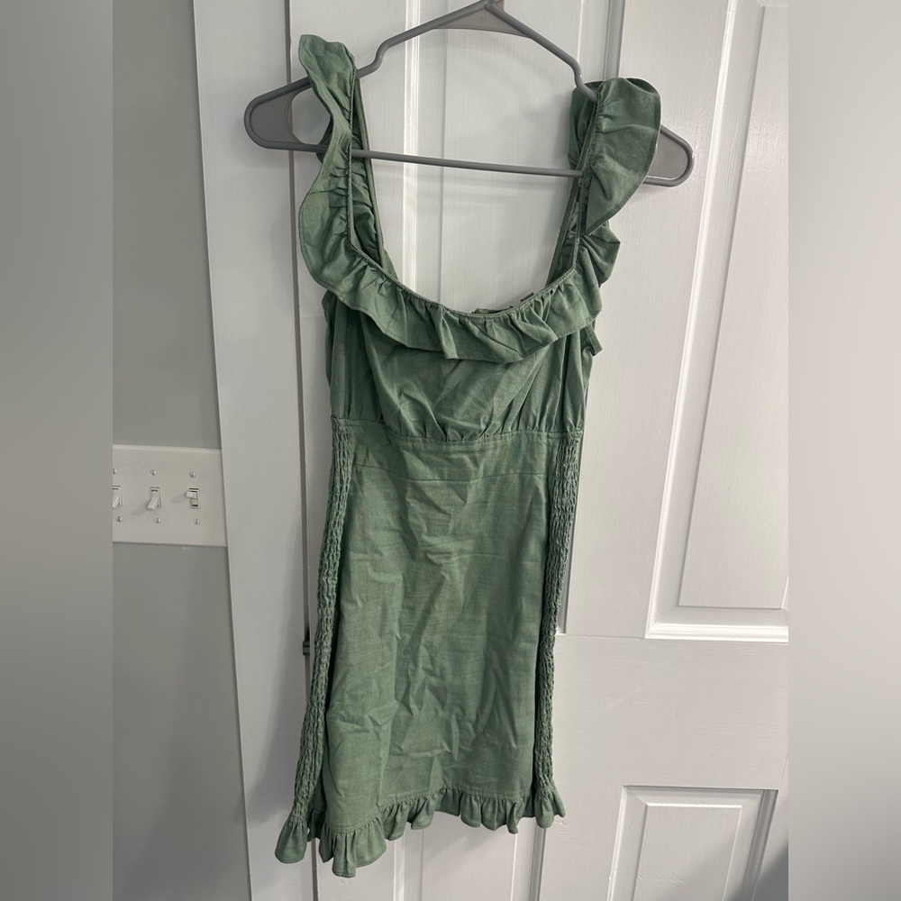 ASOS Green Mini Dress with ruffles